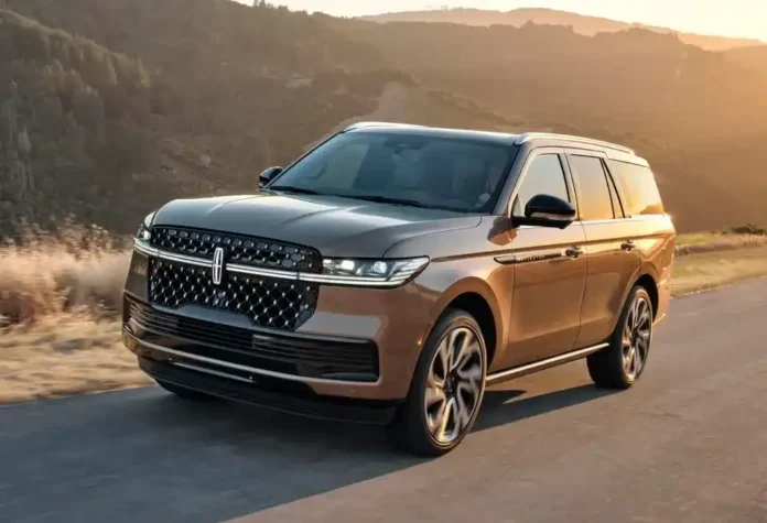 Vue avant du Lincoln Navigator 2025, SUV de luxe en ville